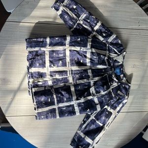 SIMPLY VERA BY VERA WANT WINDOWPANE NAVY AND PERIWINKLE BLAZER SIZE MEDIUM